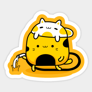 yellow cat hello summer Sticker